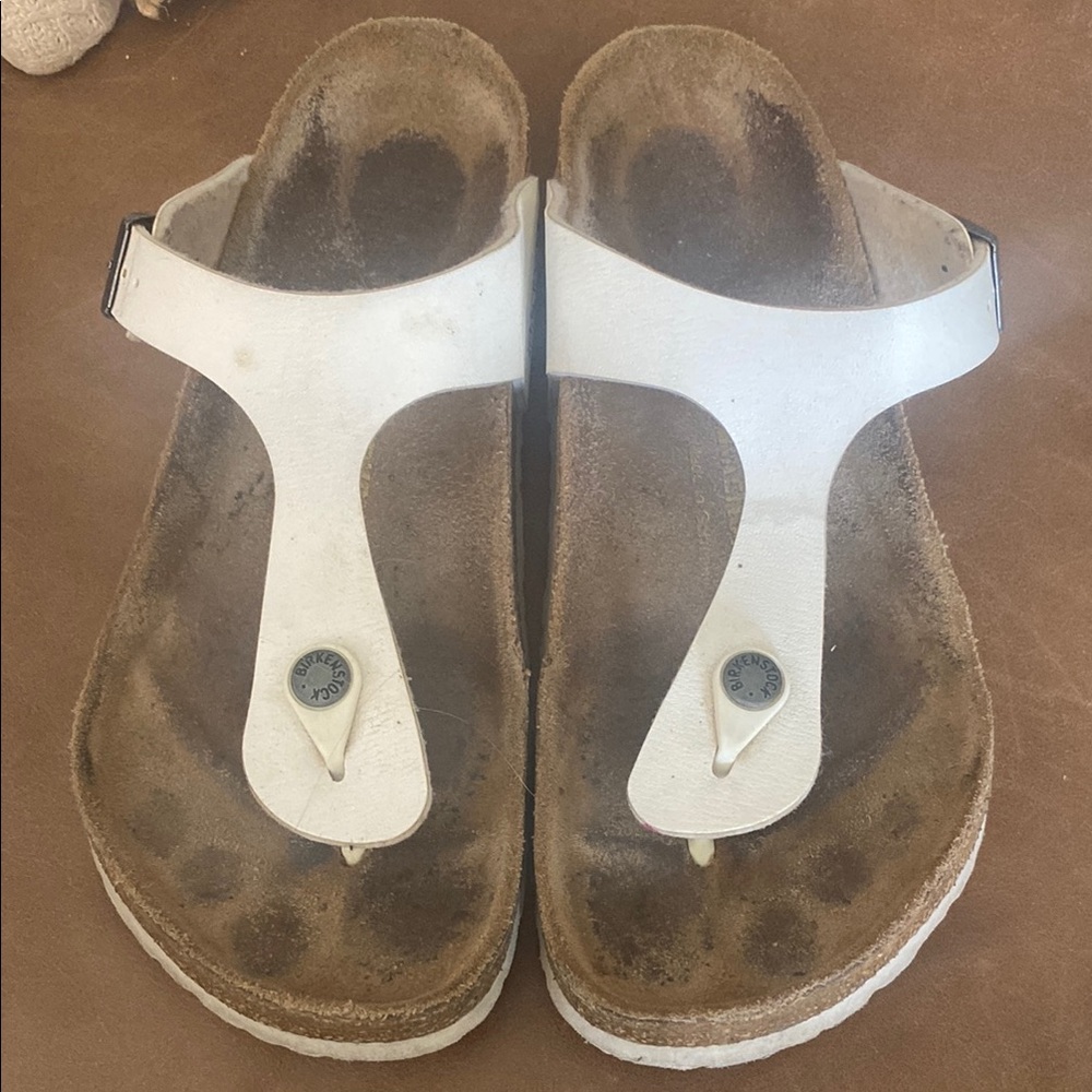 Birkenstock White Thong Sandals